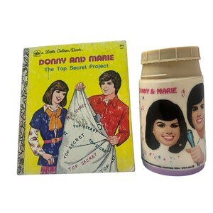 Donny & Marie 70's Bundle Aladdin Thermos and "The Top Secret Project" Book